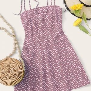 NEW Knot Strap Shirred Back Ditsy Floral Dress